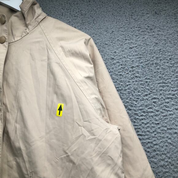 LL Bean Long Raincoat Trench Coat Womens Medium Tan Removable Liner 0 CCH2 - Picture 6 of 12